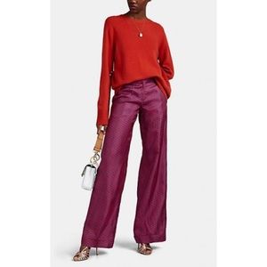 BARNEYS CHAIN-PRINT SILK TWILL PANTS